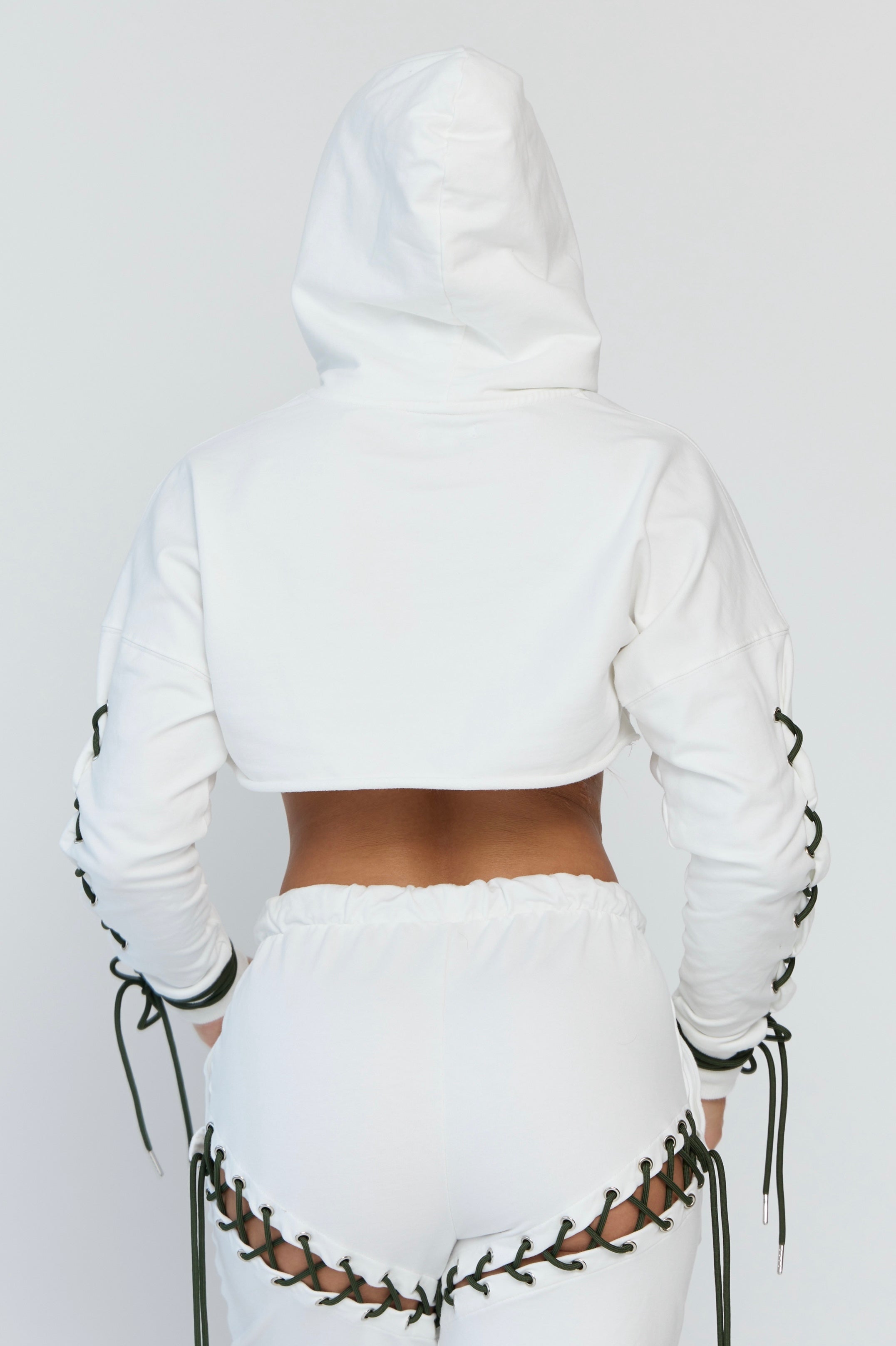 Laced Up Cropped Hoodie