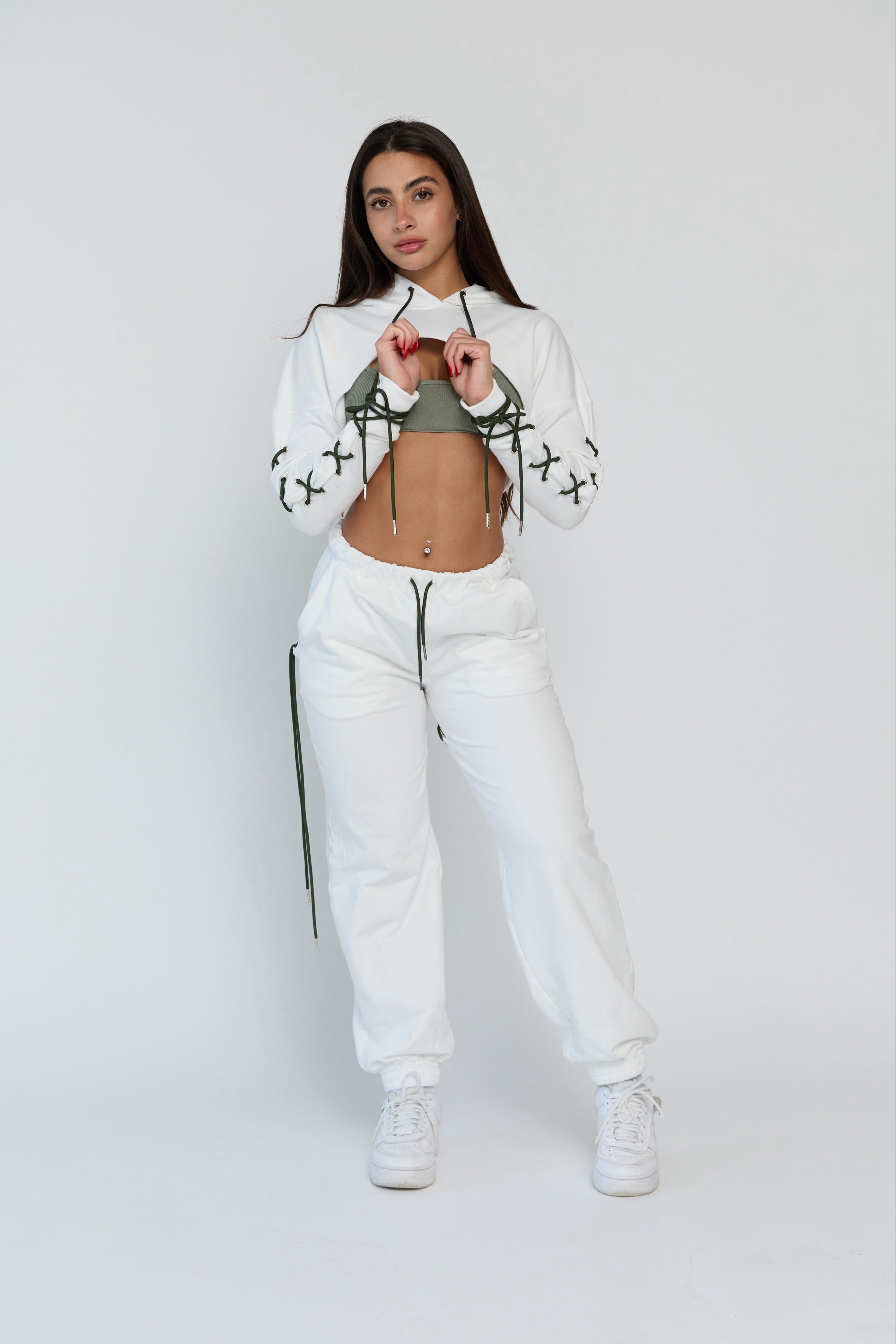 Laced Up Cropped Hoodie